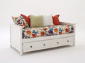Sofás cama madera acabado blanco 200 x 100 x 90 cm - cama individual convertible con cajones - diseño clásico para dormitorio