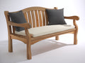 Bancos de jardín madera acabado natural 150 x 65 x 90 cm - color madera - diseño clásico con cojín para exterior