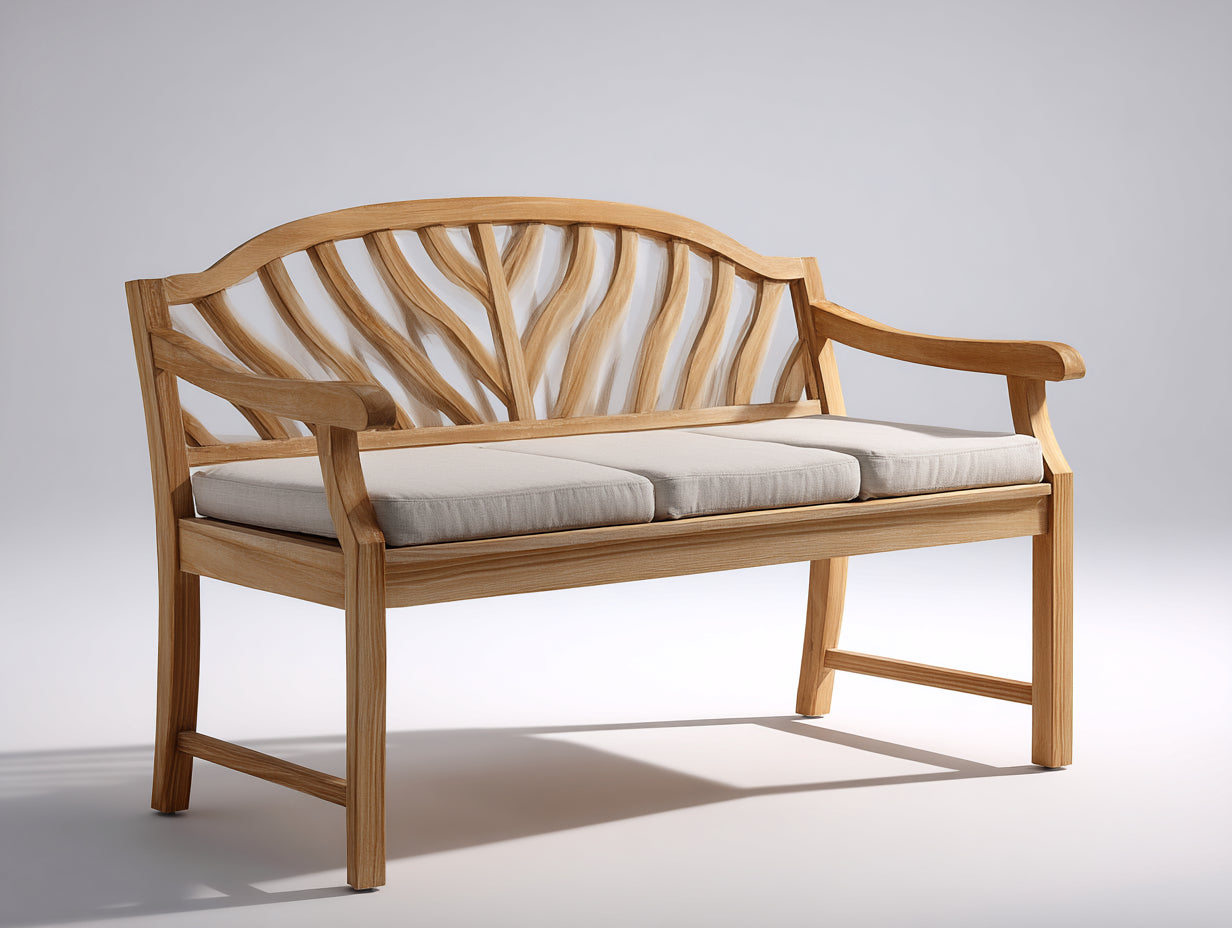Bancos de jardín madera acabado natural 150 x 65 x 90 cm - color madera - diseño clásico para exterior