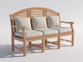 Bancos de jardín madera acabado natural 180 x 65 x 90 cm - color madera - diseño clásico con respaldo curvado para exterior