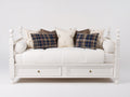 Sofás cama de madera 210 x 100 x 105 cm - Blanco - Diseño clásico con 2 cajones de almacenamiento