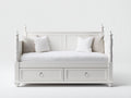 Sofás cama madera acabado blanco 200 x 100 x 95 cm - cama individual convertible - diseño clásico para dormitorio