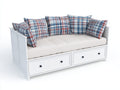 Sofás cama de madera 202x102x96 cm - Blanco - Diseño de día con 2 cajones de almacenamiento para dormitorio y habitación de invitados