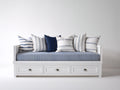 Sofás cama madera acabado blanco 200 x 100 x 90 cm - cama individual convertible con cajones - diseño clásico para dormitorio