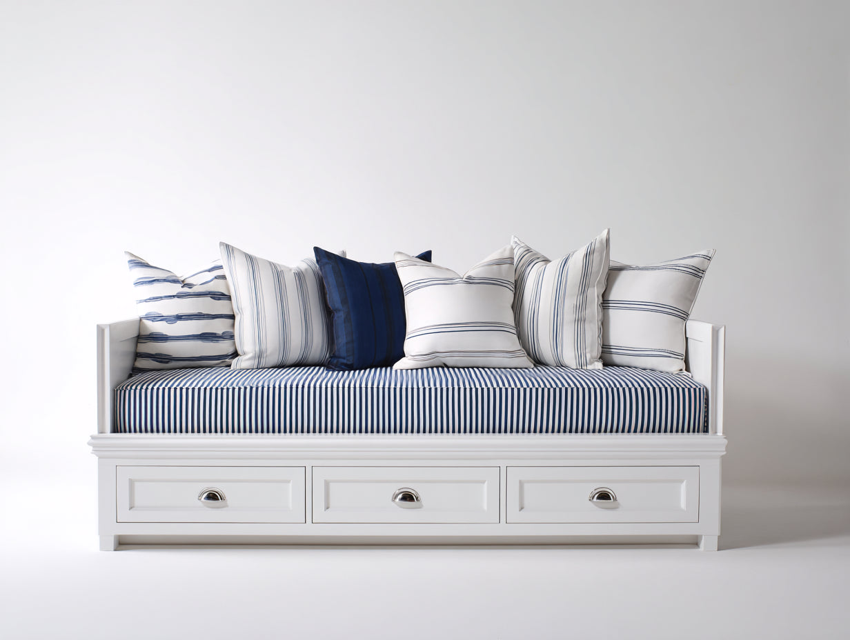 Sofás cama madera acabado blanco 200 x 100 x 90 cm - cama individual convertible con cajones - diseño clásico para dormitorio