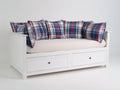 Sofá cama de madera 205x95x88 cm - Blanco - Diseño individual con 2 cajones