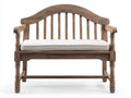 Banco de jardín de madera 125x60x105 cm - Marrón envejecido y beige claro - Respaldo curvado de listones