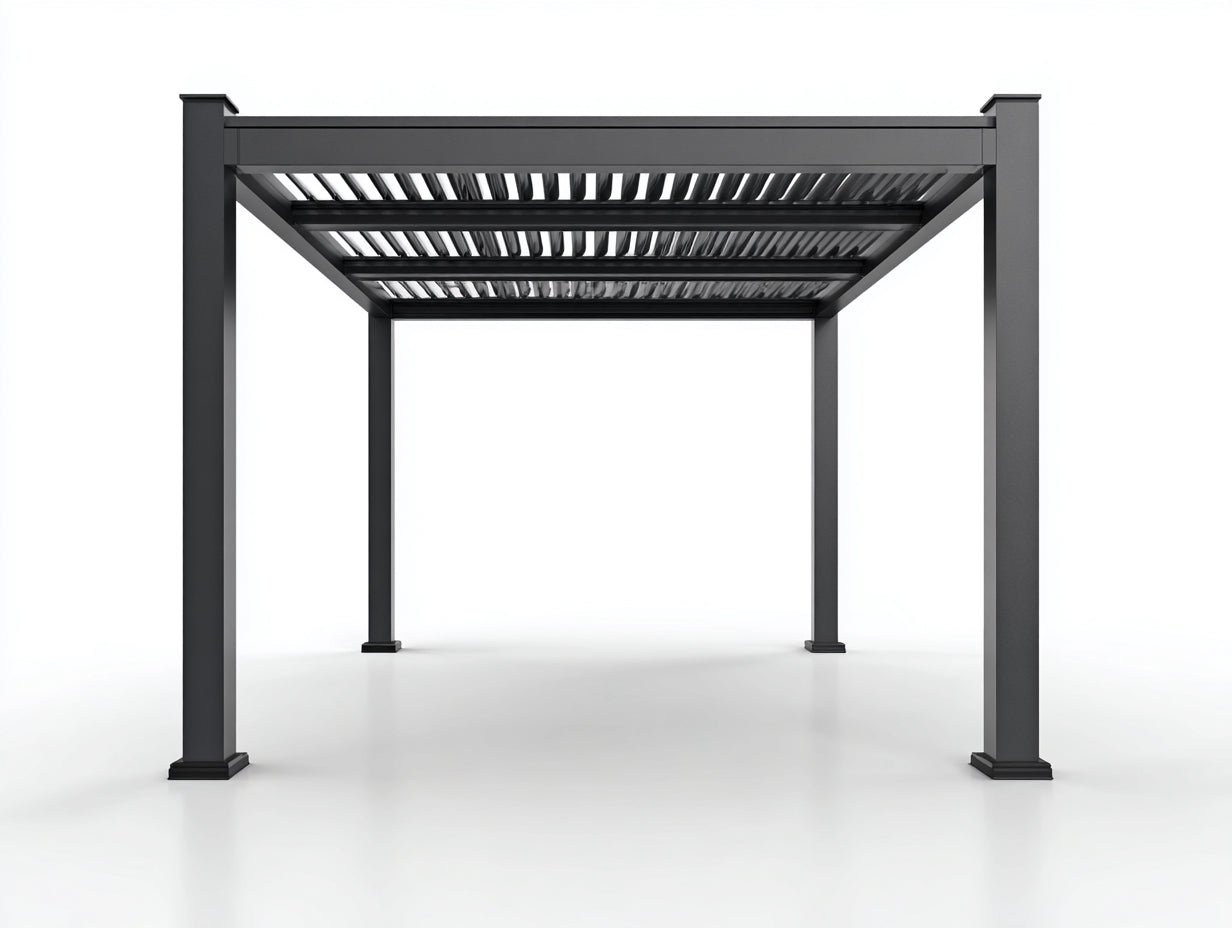 Pérgola de jardín de metal 300x300x250 cm - Gris antracita - Cubierta de lamas ajustables