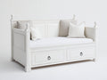 Sofás cama de madera 210 x 100 x 105 cm - Blanco - Diseño clásico con 2 cajones de almacenamiento