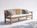 Bancos de jardín de madera 180 x 65 x 90 cm - Madera natural-Beige - Asiento acolchado para 3 personas con respaldo de listones
