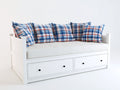 Sofás cama madera acabado blanco 200 x 100 x 90 cm - cama individual convertible con cajones - diseño clásico para dormitorio