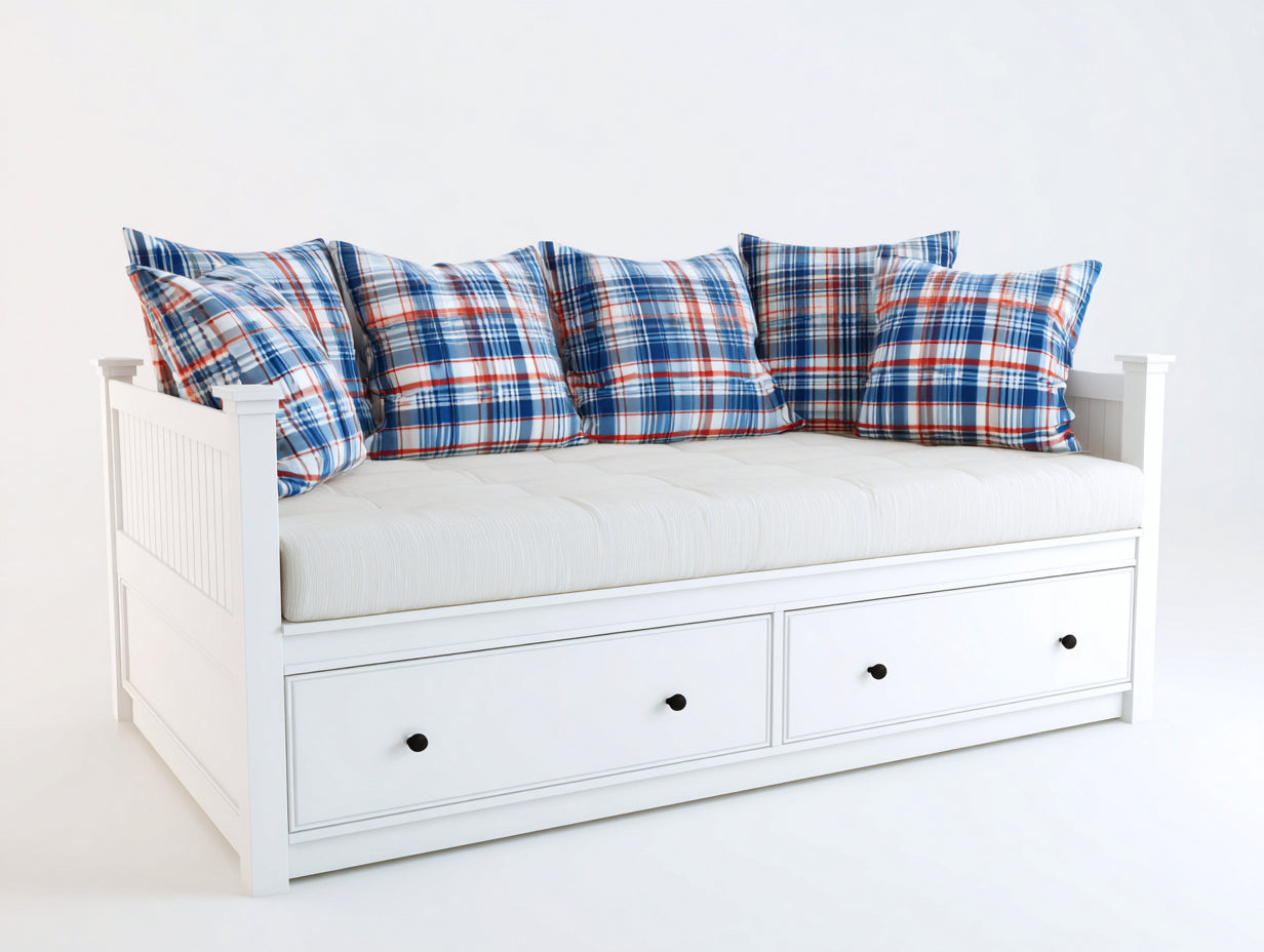 Sofás cama madera acabado blanco 200 x 100 x 90 cm - cama individual convertible con cajones - diseño clásico para dormitorio