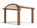 Pérgola de jardín de madera 300x300x250 cm - Marrón natural y crema - Cubierta textil arqueada