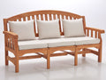 Banco de jardín de madera 180x65x105 cm - Marrón natural y crema - Diseño de 3 plazas con respaldo curvado