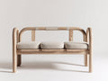 Bancos de jardín de madera 150 x 62 x 82 cm - Madera natural-Beige - Asiento acolchado para 3 personas